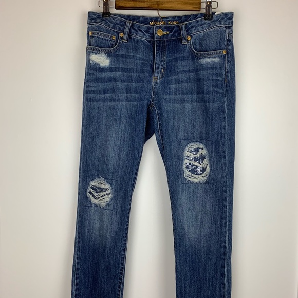 Michael Kors Denim - Michael Kors Distressed Denim Jeans Sequin
